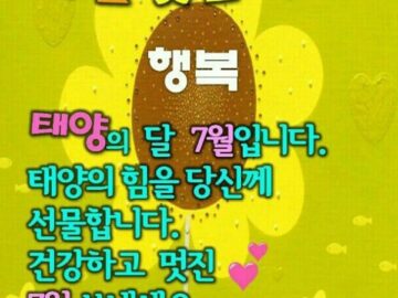 7월의 첫날 화요일 아침입니다.